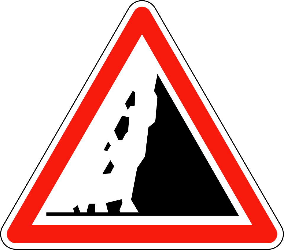 Risque de chute de pierres