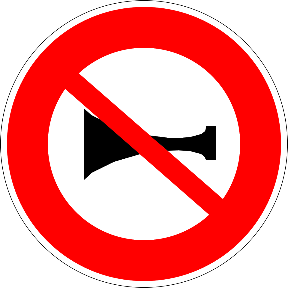 Interdiction d'utiliser l'avertisseur sonore