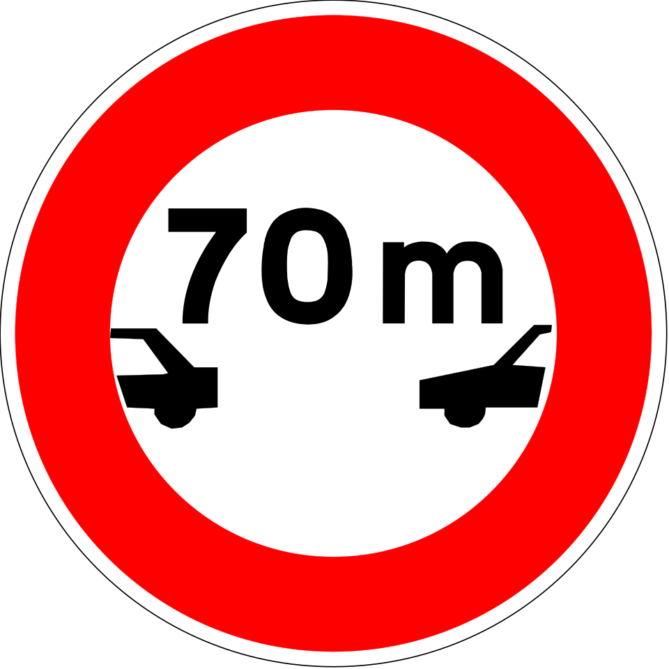 Interdiction de circuler sans maintenir un intervalle