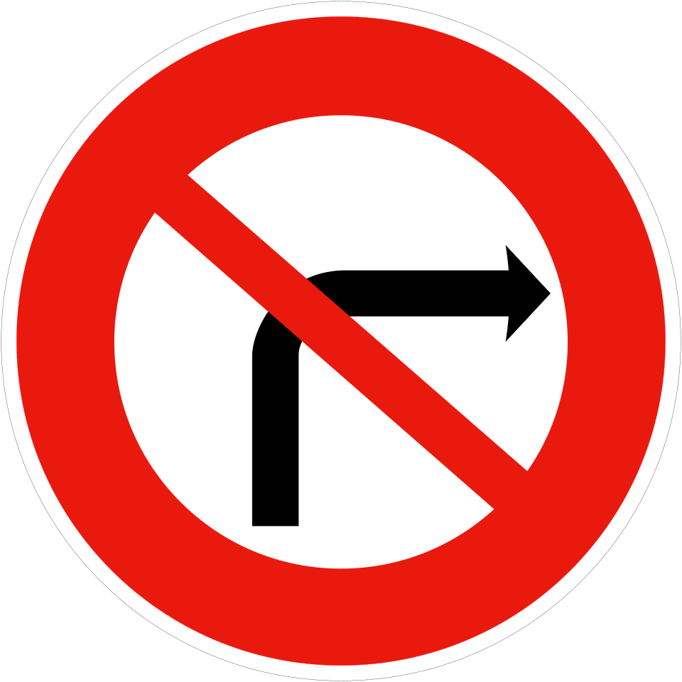 Interdiction de tourner à droite