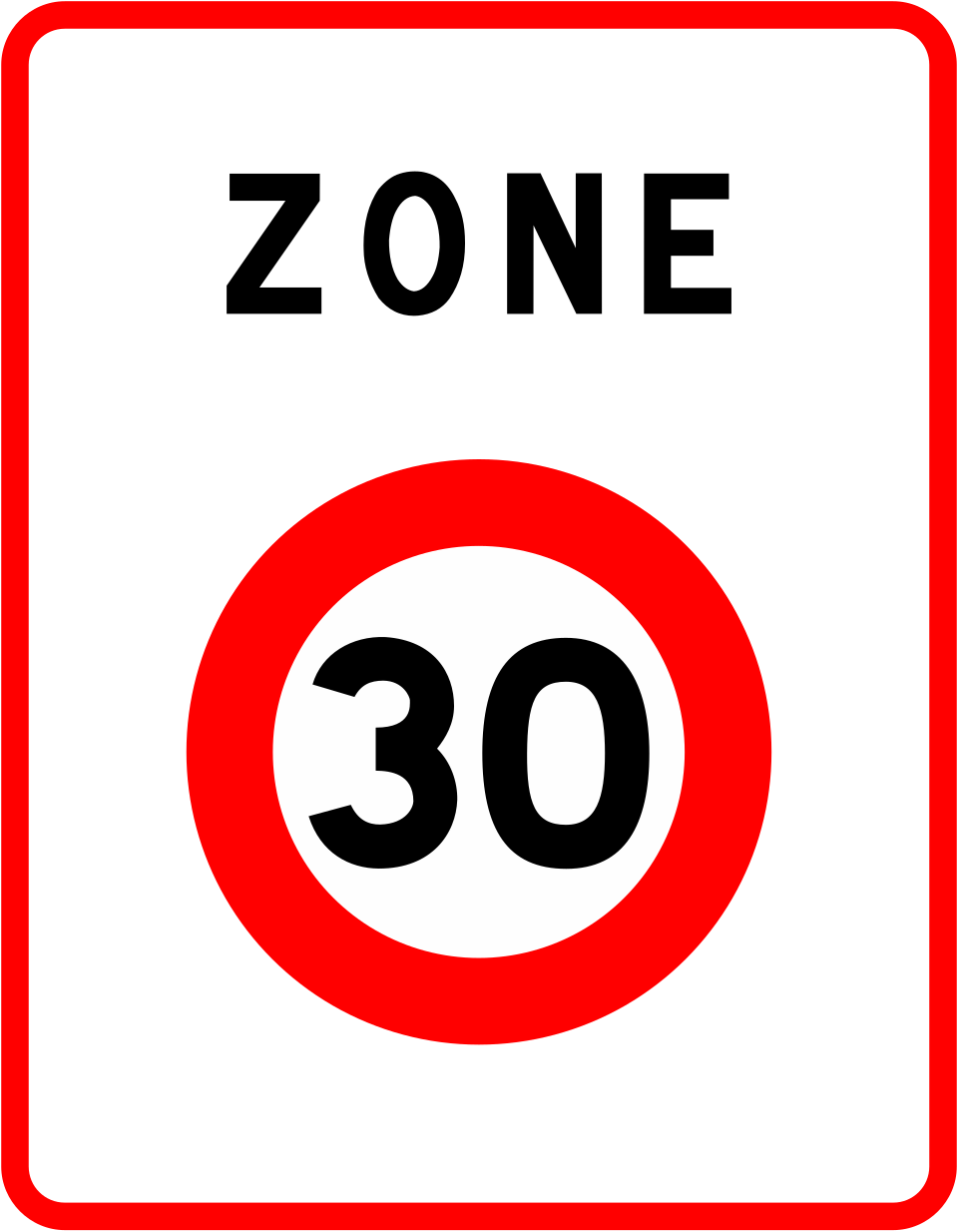 Entrée d'une zone 30