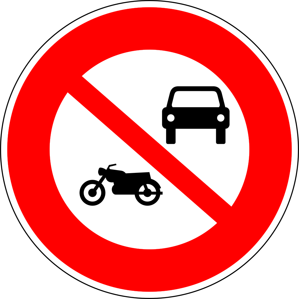 Accès interdit aux véhicules à moteur