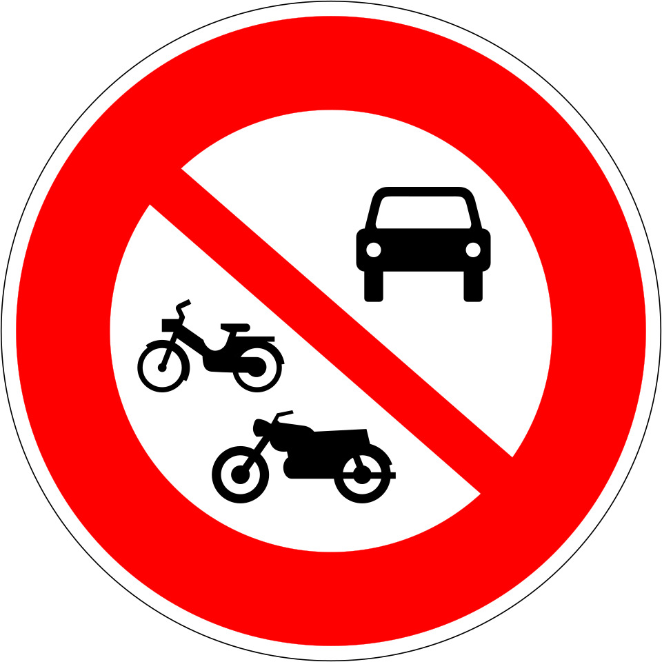 Accès interdit à tous les véhicules à moteur