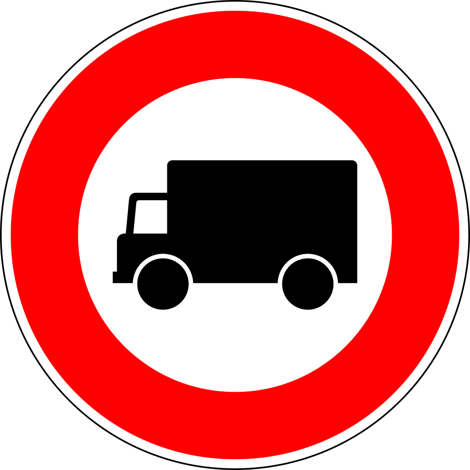 Accès interdit aux véhicules de transport de marchandises
