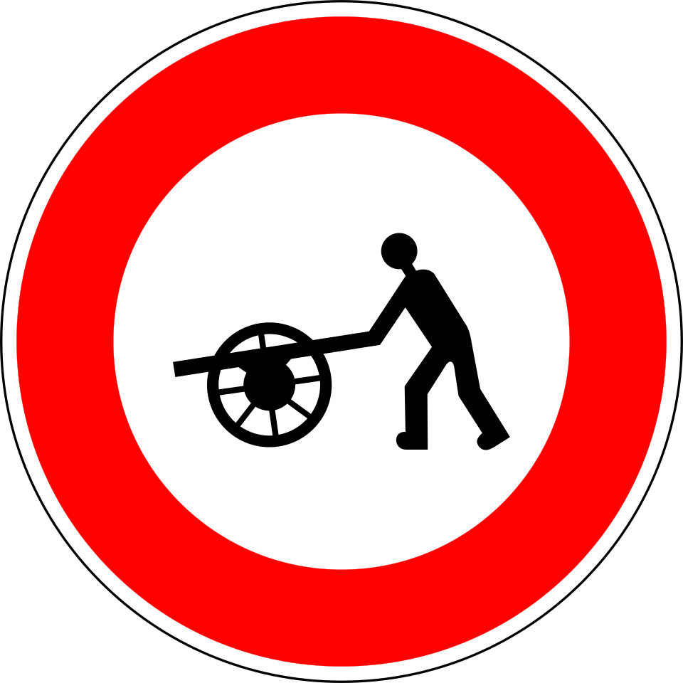 Accès interdit aux voitures à bras