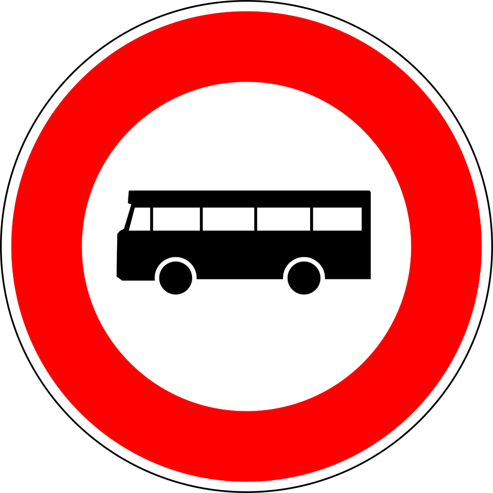 Accès interdit aux véhicules de transport en commun