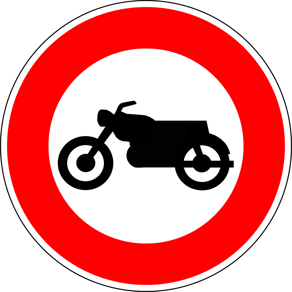 Accès interdit aux motocyclettes