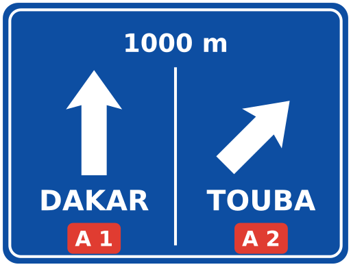 Présignalisation de bifurcation autoroutière avancée